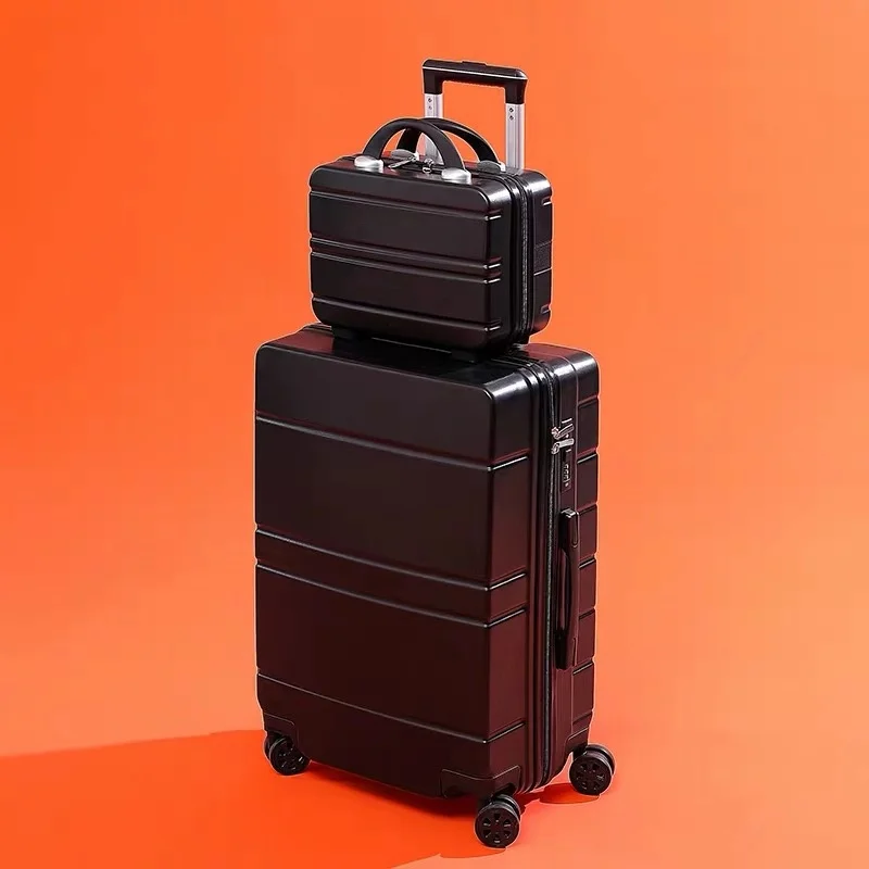 Black set Туристический Чемодан комплект Модные женские 20/22/24/26/28 дюймов сумки на колёсиках Чемодан Spinner Марка чемодан на колесах для переноски на дорожные сумки - Цвет: Black set