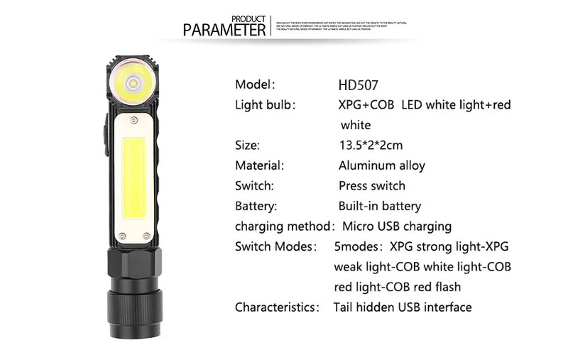 8000LM Led Портативный фонарик хвост Магнит 90 градусов поворотный, вращающийся зажим Водонепроницаемый ремонт Бытовая мини освещение фонарь на открытом воздухе