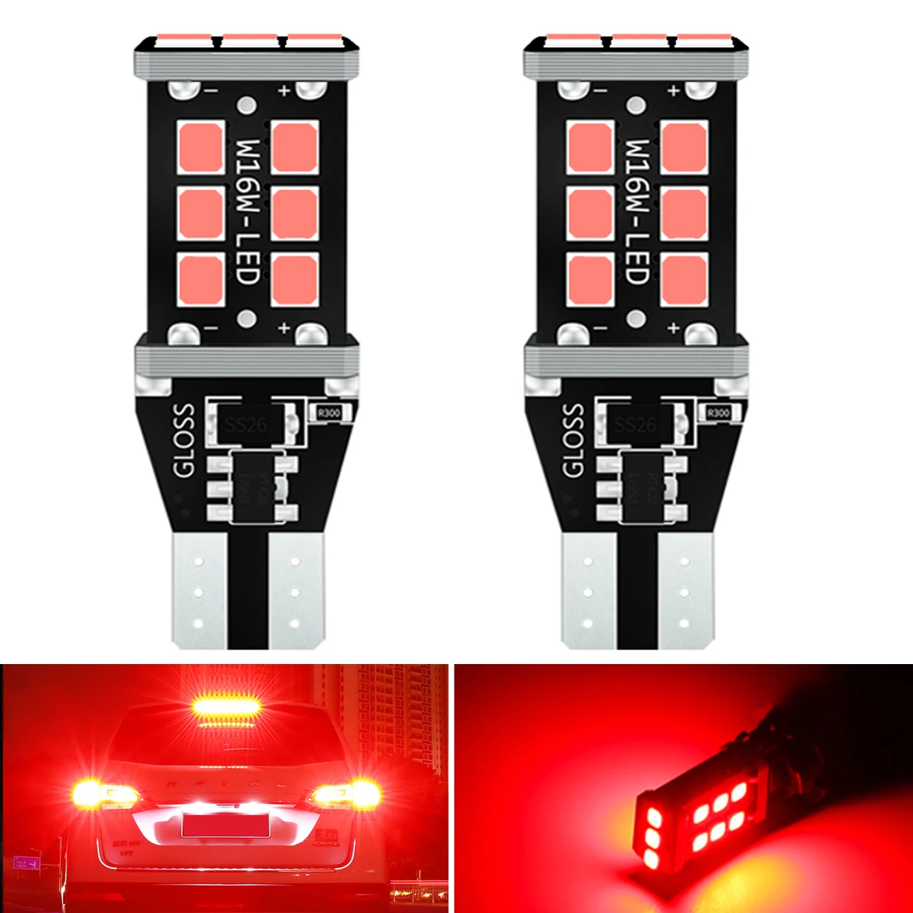 2x T15 W16W светодиодный супер яркий 21SMD 2835 921 912 Canbus без ошибок автомобиля резервного