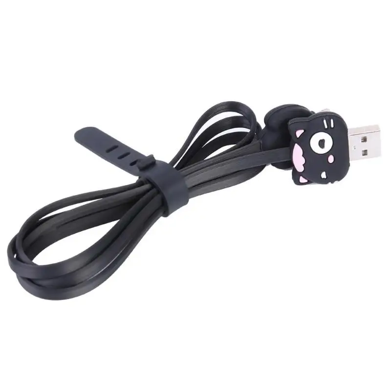 LOFTER мультфильм милый 8 Pin Зарядка через usb кабель 2.1A быстрое зарядное устройство передачи данных кабель провод линия для Мобильный телефон Apple - Цвет: Черный
