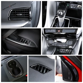 

Yimaautotrims Carbon Fiber Look Interior Refit Kit Air AC Panel / Pillar A Cover Trim For Mitsubishi Eclipse Cross 2018 - 2020