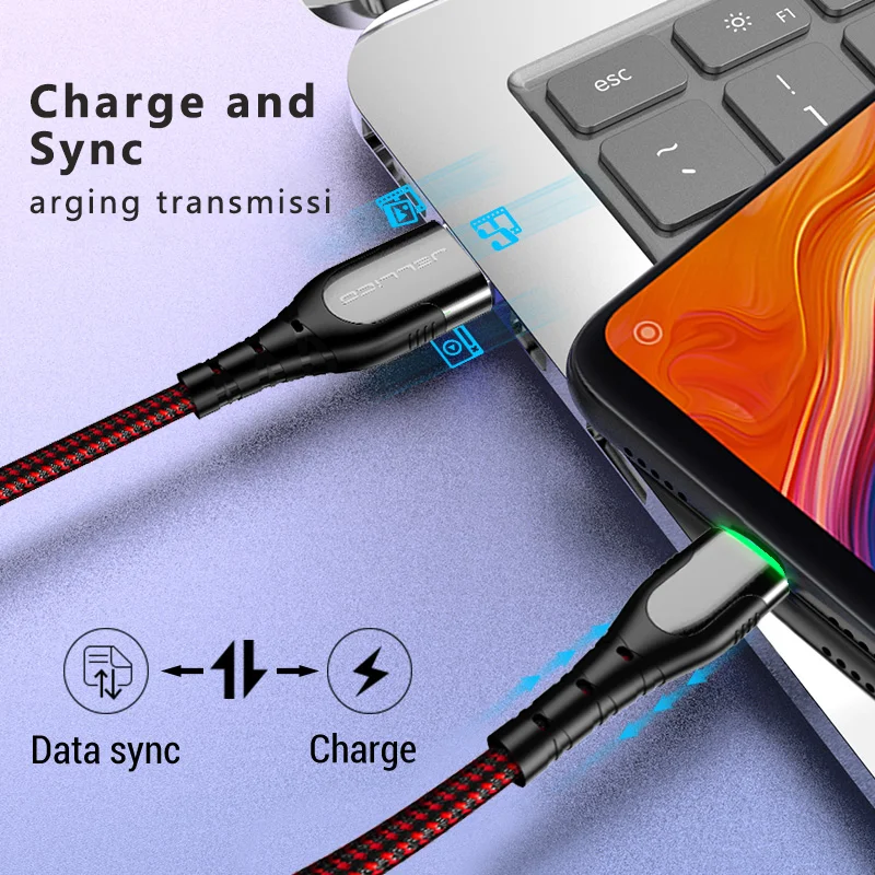 Кабель Micro USB Jellico 3 А для быстрой зарядки и передачи данных 1 2 м|Кабели мобильных