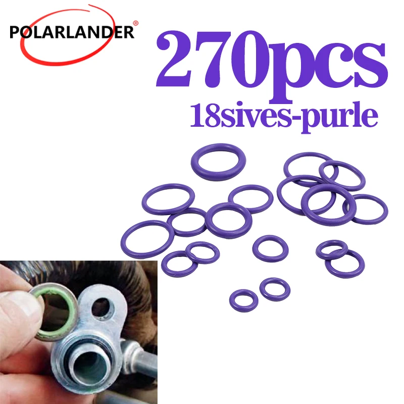 Car Automotive Air Conditioner O Ring Set Seal Kit R134a R12 HNBR Rubber for A/C System Repair