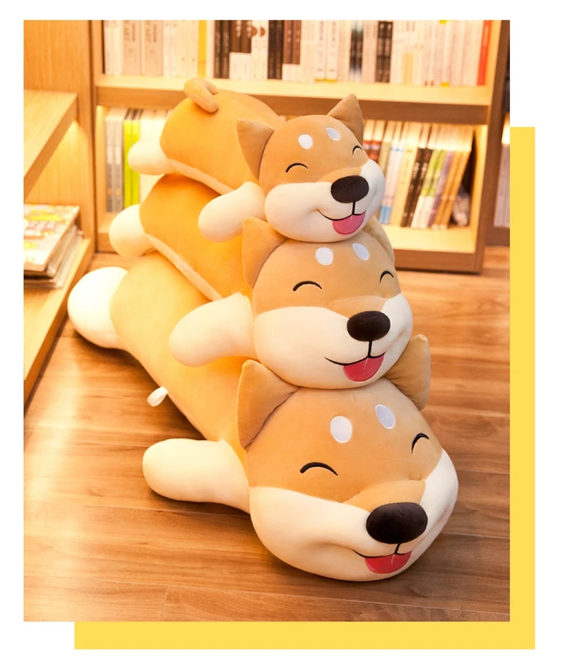 cute plush toy Shiba Inu doll Japanese Akita dog super soft pillow large bed lying dog birthday gift 43inch 110cm DY50866  (17)