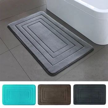 

Memory Foam Bath Mats Bathroom Carpet Bathroom Horizontal Stripes Rug Non-slip Toilet Bathroom Kitchen Rug Toilet Mat Doormat