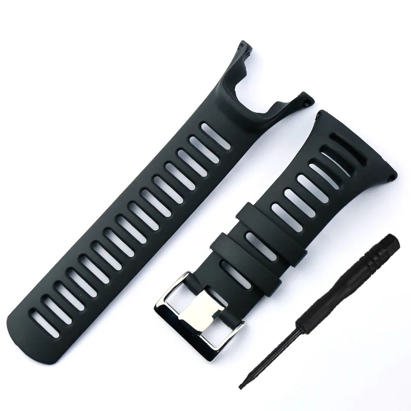 Silver buckle 2 Резиновый ремешок для часов Suunto Ambit 3 пиковый/спортивный/бег/2/2 S/2R/1 умный браслет со стальной застежкой - Цвет ремешка: Silver buckle 2