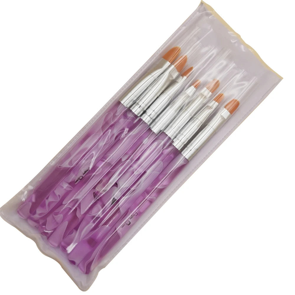 7pcs Fingerqueen 7 шт. кисти для дизайна ногтей ручки акриловые кисти для ногтей УФ-гель для ногтей кисти для рисования картин набор маникюрных инструментов - Цвет: 7pcs