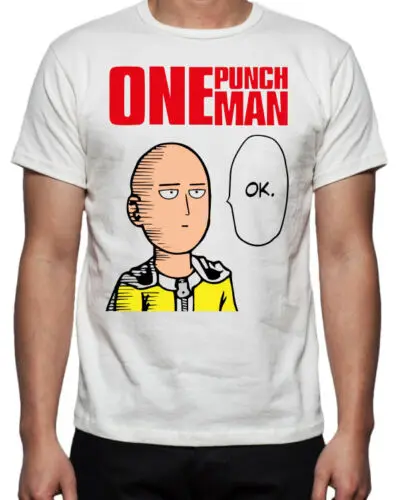 One Punch Man Saitama Ok Новинка тренажерный зал японское аниме Манга мужская белая футболка уличная Мужская футболка Классическая винтажная