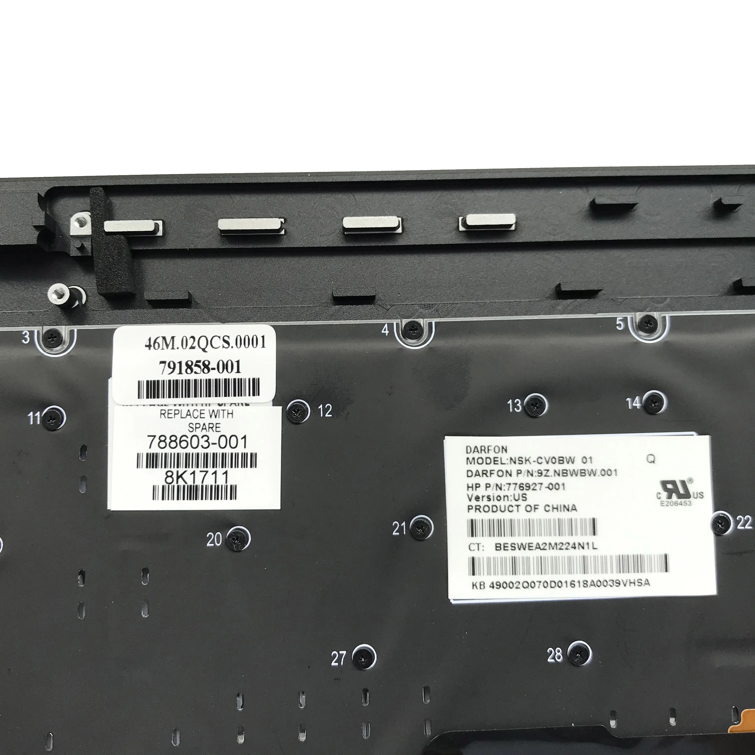 Новинка для hp Omen 15-5000 чехол с верхней крышкой с клавиатура с английской раскладкой 788598-001 788603-001 черный
