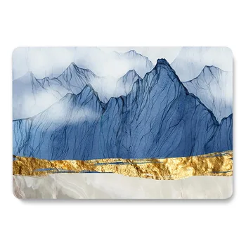 

Marble Cloud Fog Blue Mountain Peak Paint Pattern Laptop Case For MacBook Retina Air 11 12 13.3 New Pro 15.4 16 inch Cover shell