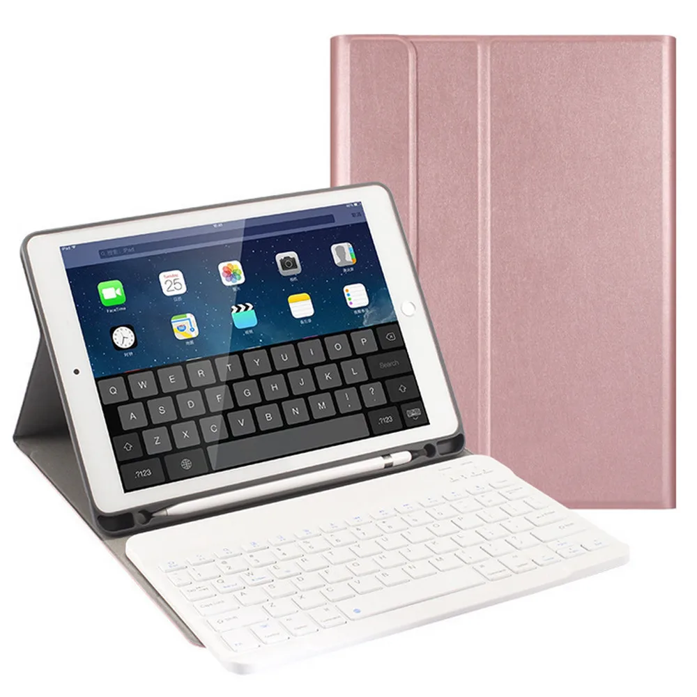 20% Bluetooth клавиатура кожаный чехол с карандашом держатель для iPad 10,2 съемный с Подсветкой Bluetooth клавиатура чехол подставка - Цвет: D