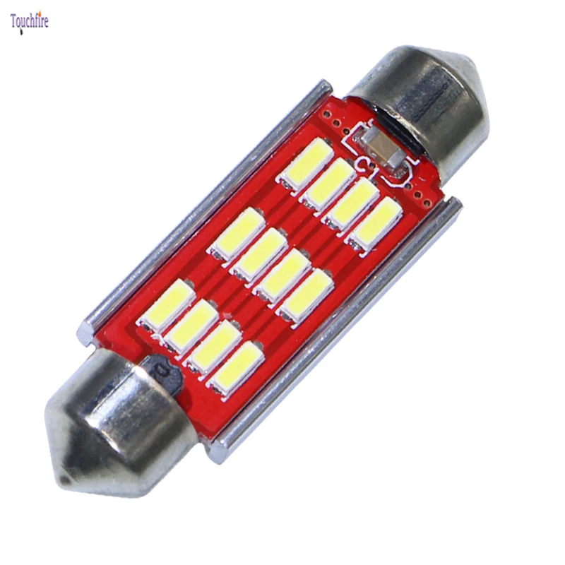 100 шт. C5W C10W гирлянда 4014 12SMD 31/36/39/41 мм Авто Canbus светодиодный автомобильные лампы для чтения купол внутренняя Лицензия плиты стояночного света 12V