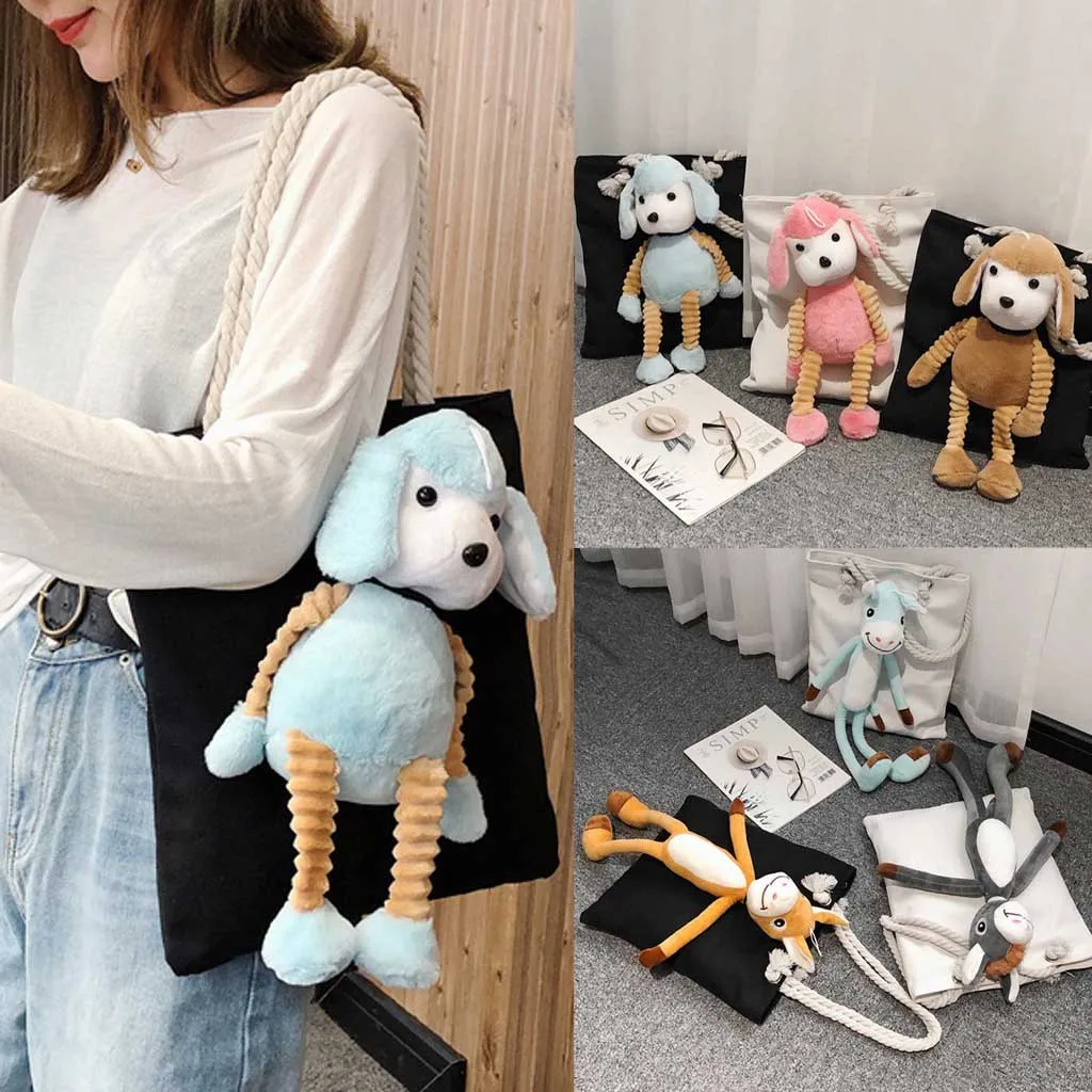 

Women Cute Doll Canvas Bag Girl Handbag Fashion Shoulder Bag Shopping Bag luxury handbags women bags designer bolsa feminina