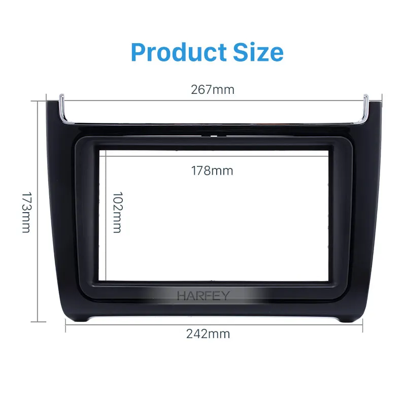 Harfey 2Din DVD аудио плеер с GPS отделкой Установка ободок стерео панель Navi чехол для Volkswagen Polo UV черный автомобиль радио фасции