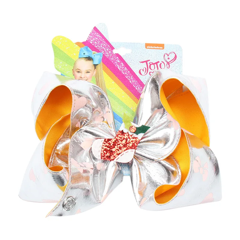 " Jojo луки для девочек/Jojo Siwa большой единорог рождественские банты для волос для девочек с зажимами бант ручной работы аксессуары для волос - Цвет: 34