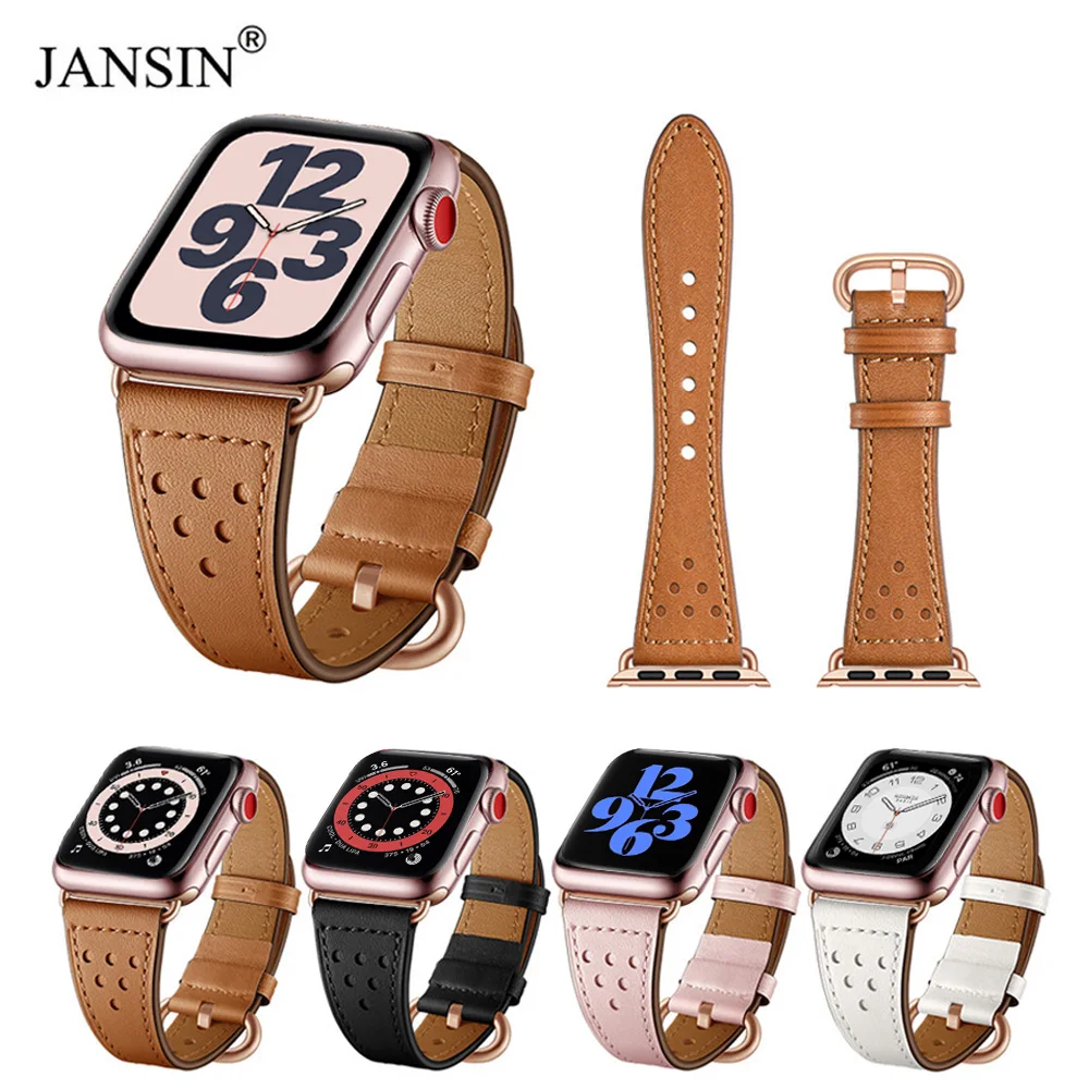 Ремешок кожаный для Apple Watch 42 мм 38 сменный браслет apple watch 44 40 iWatch Series 6 SE 5 4|Ремешки