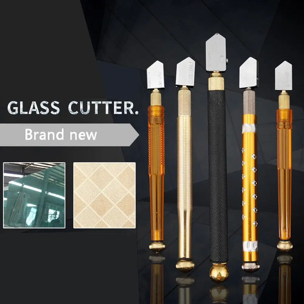 Roller glass cutter Metal Handle Straight Head Oil Cutter Multi-function tile Cutter Straight Glass Cutting Manual push knife