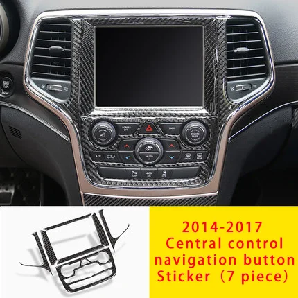 

For Jeep Grand Cherokee 2014-2017 carbon fiber Central control navigation button Sticker 7pcs