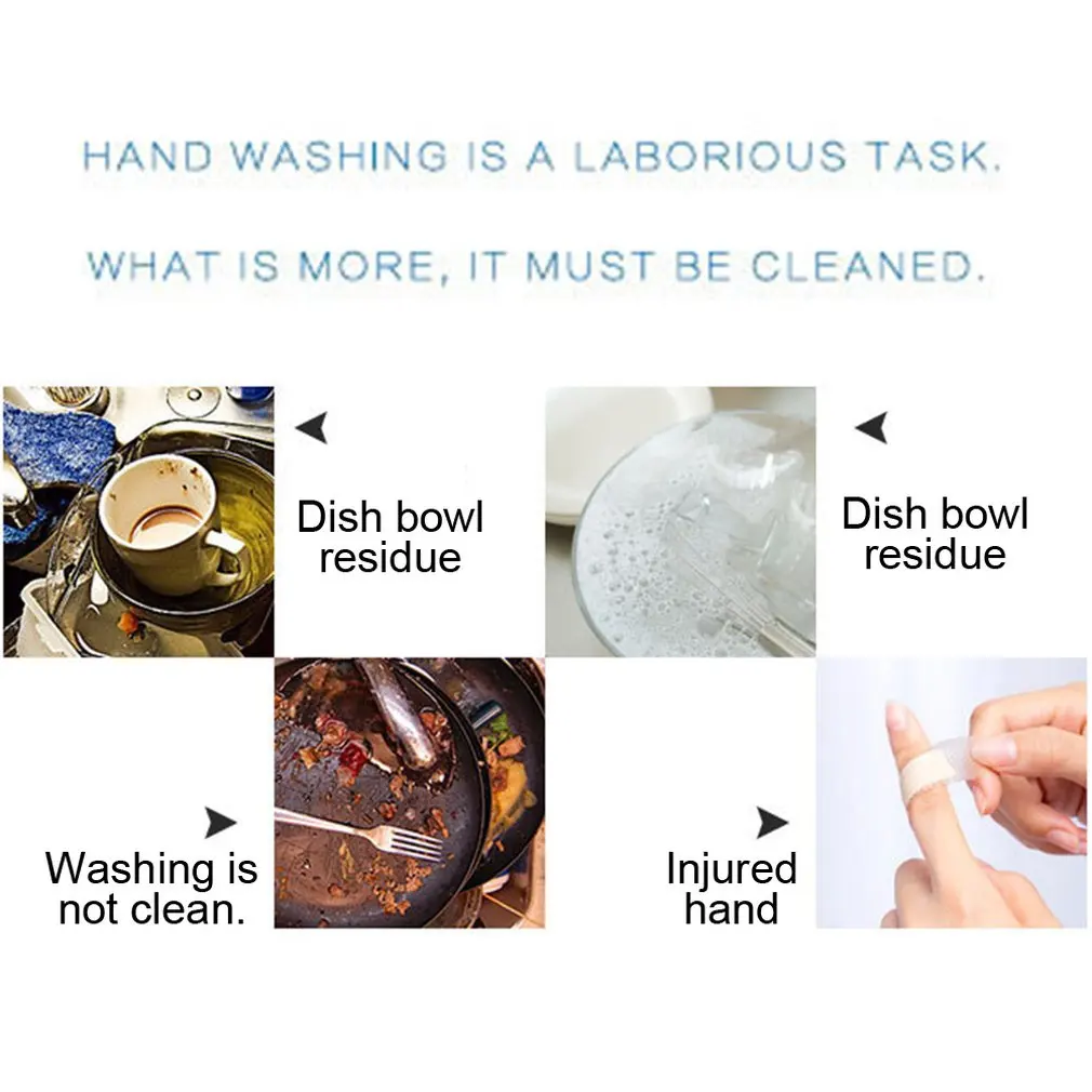 New Electric Dishwasher Mini Dishes Washing Machine Kitchen Bowl Cleaning dishwashing Bath Cleaner Replaceable Brush