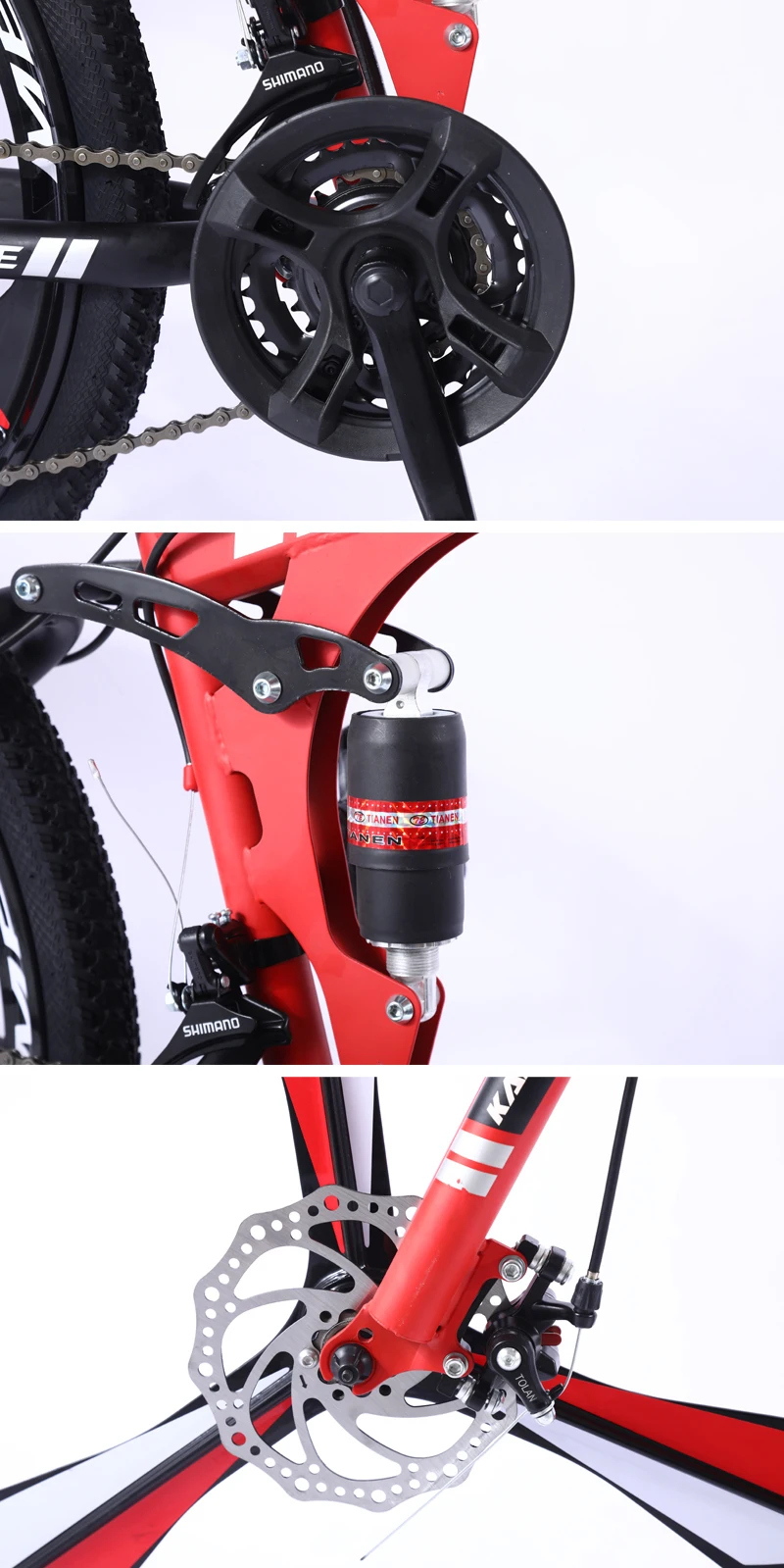 Top New 26inch bike 21 speed folding mountain bicycle Two-disc brake bicycle Spoke wheel/knife wheel mountain bicycle Adult bike 3