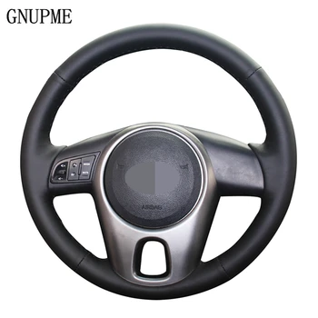 

DIY Black Artificial Leather Hand-stitched Car Steering Wheel Cover for Kia Forte 2009-2014 Soul 2010-2013 Rio 2009-2011