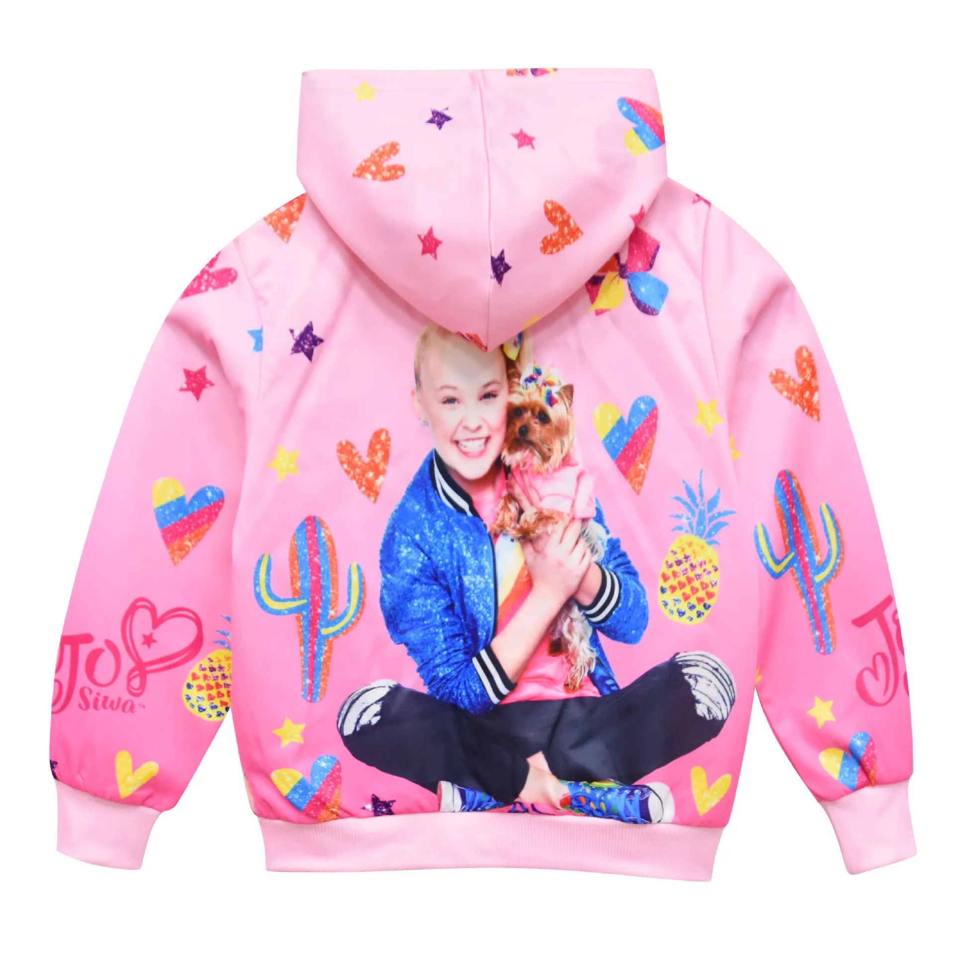 Розовый JOJO Siwa/Детский свитер для девочек; милая розовая куртка с капюшоном и рисунком; детская верхняя одежда; милые повседневные топы для костюмированной вечеринки; Прямая поставка; подарок - Цвет: Розовый
