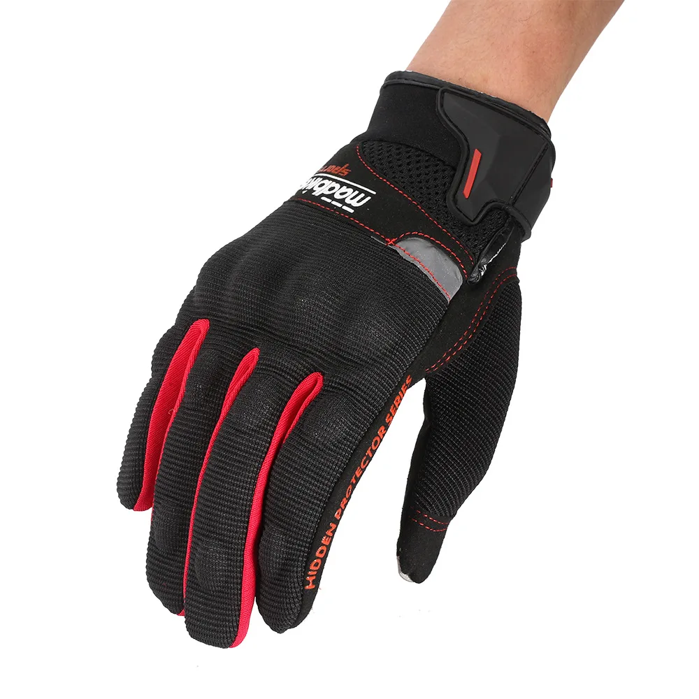 Дышащие полный палец перчатки Мотоциклетные Перчатки мотоцикл Gant Moto сенсорный экран мотокросса перчатки гоночные гуанты для езды красный