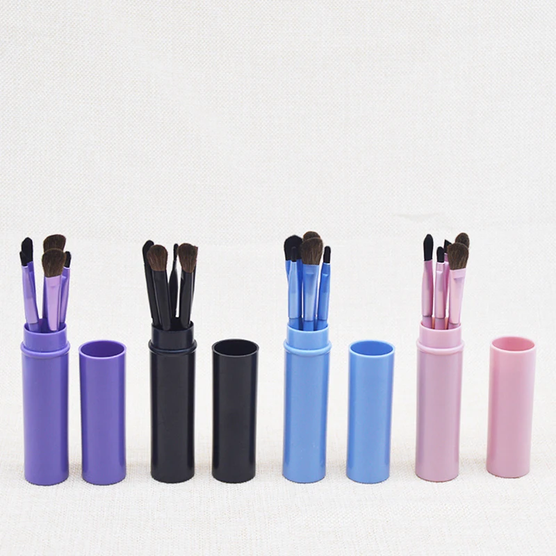 

5pcs/set Eyeshadow Blending Eyeliner Eyebrow Brush For Eye-Makeup Horse Hair Wool Fiber Pro Brush Cosmetics Beauty Tool With Box
