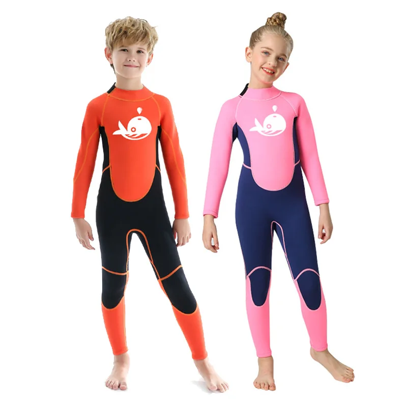 Children's Wetsuits Neoprene 2.5mm Youth Swimming Suit Full Body Back