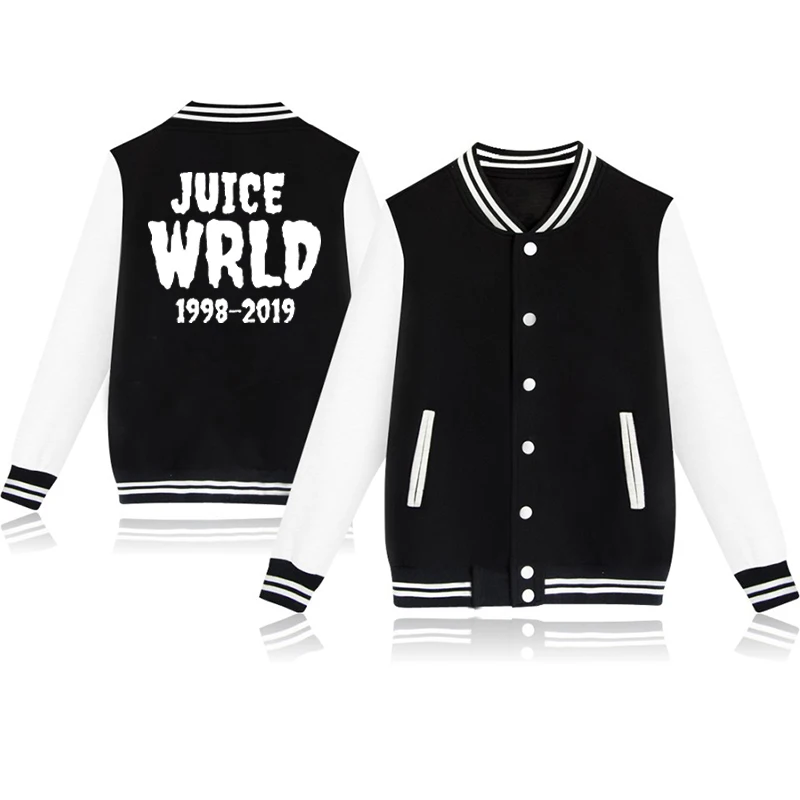 Бейсбольная куртка Juice Wrld, зимняя куртка, пальто для мужчин и женщин, чёрная Толстовка в стиле Харадзюку, одежда для мальчиков-подростков, мужские куртки и пальто