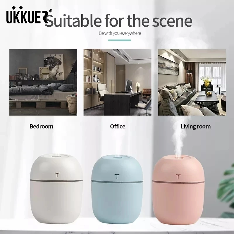 Mini Air Humidifier Ultrasonic 200ML LED Lamp USB Essential Oil Diffuser With Romantic Ligh Car Purifier Aroma Anion Mist Maker
