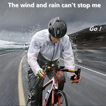 

Cycling Jersey Set TPU full waterproof Raincoat With reflective strip hoodie Hiking Outdoor Fishing Clothes Clothing Rain Pants