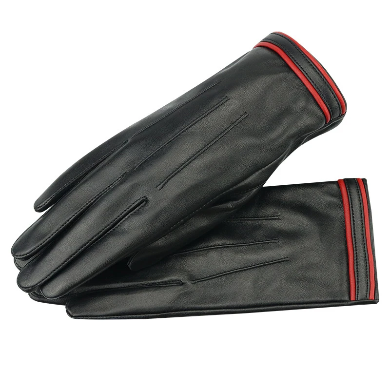 Женские овчины зимние толстые теплые пушистые перчатки, высокое качество мода тонкий, варежки на открытом воздухе - Цвет: black4