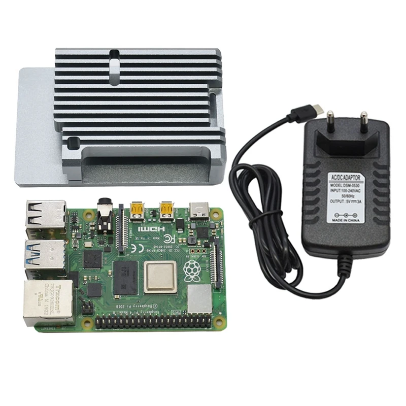 Для Raspberry Pi 4B 4G ram DIY Kit Поддержка 2,4/5,0 GHz wifi Bluetooth 5,0 с алюминиевым ЧПУ сплав защитный серый чехол 5V 3A P