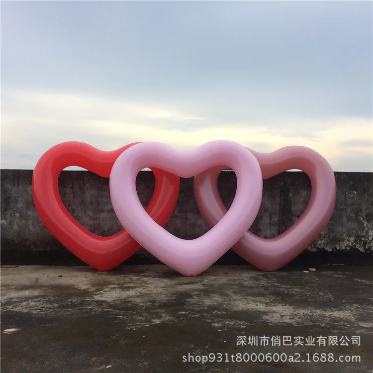 

Currently Available Direct Selling Inflatable Heart Shape Swimming Tube PVC Inflatable Heart Floating Row Adult Swim Ring Suppor