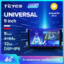 Teyes CC2 Android Auto Multimedia speler Auto DVD Voor VW Volkswagen Golf Polo Tiguan Passat b7 b6 skoda rapid octavia radio GPS(China)