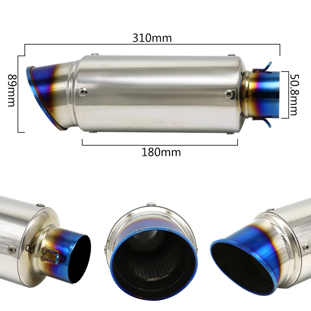 ZSDTRP 51mm/60mm Motorcycle SC Exhaust Muffler for SC-project Exhaust Pipe for R6 GSXR1000 R25 MT07 CBR1000 cb650f gsxr250 - Цвет: Model B