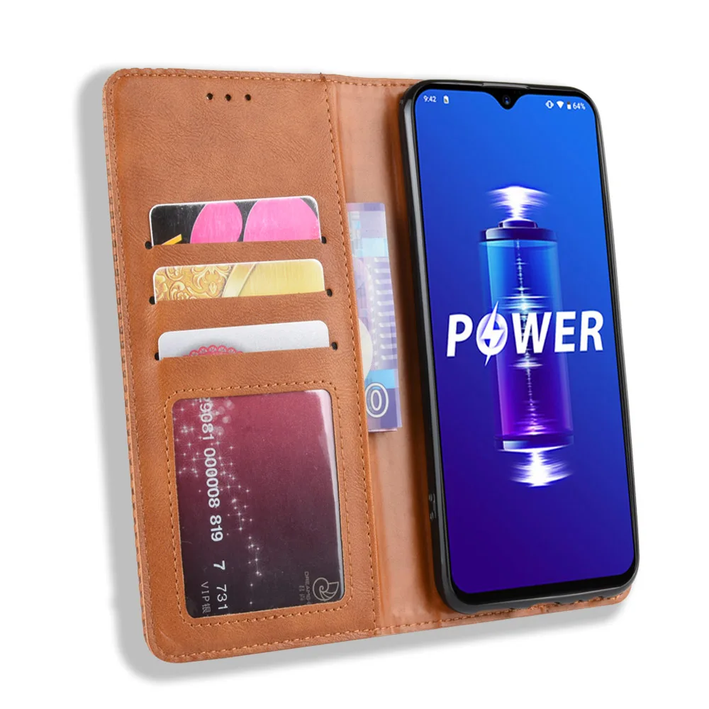 Роскошный ретро тонкий кожаный флип-чехол для UMIDIGI power Чехол-подставка Магнитный чехол-книжка для UMIDIGI power чехлы для телефонов