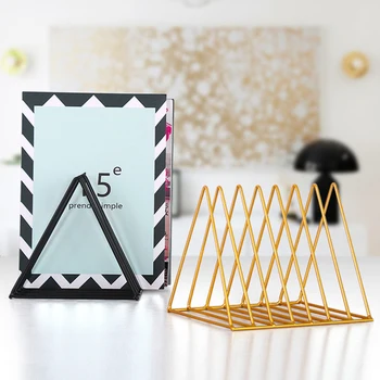 

Hot Sale Metal Magazine Rack Triangle Bookshelf Wrought Iron Magazine Holder Desktop Storage Decorative Book Stand