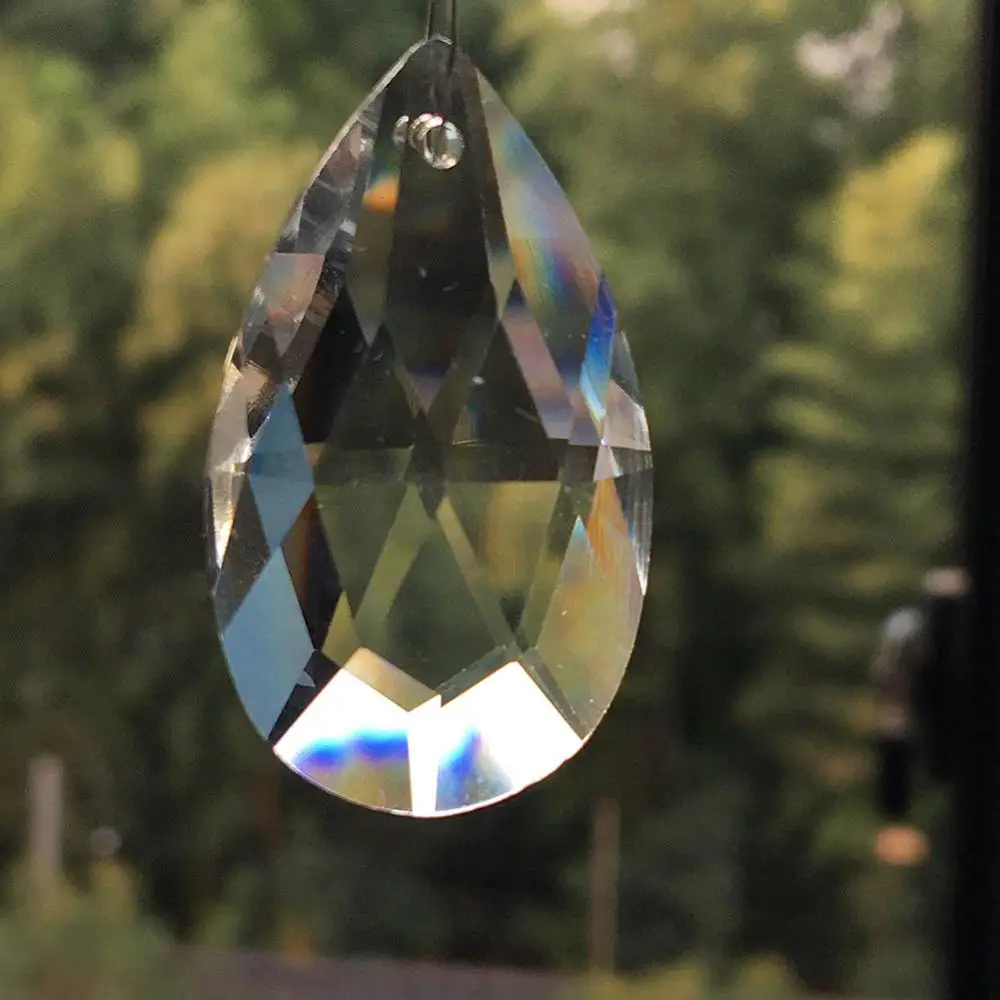 1Pcs K9 Crystal Glass Art Chandelier Lamp Prism Part DIY Faceted Pendant 38MM Faceted Suncatcher Charm