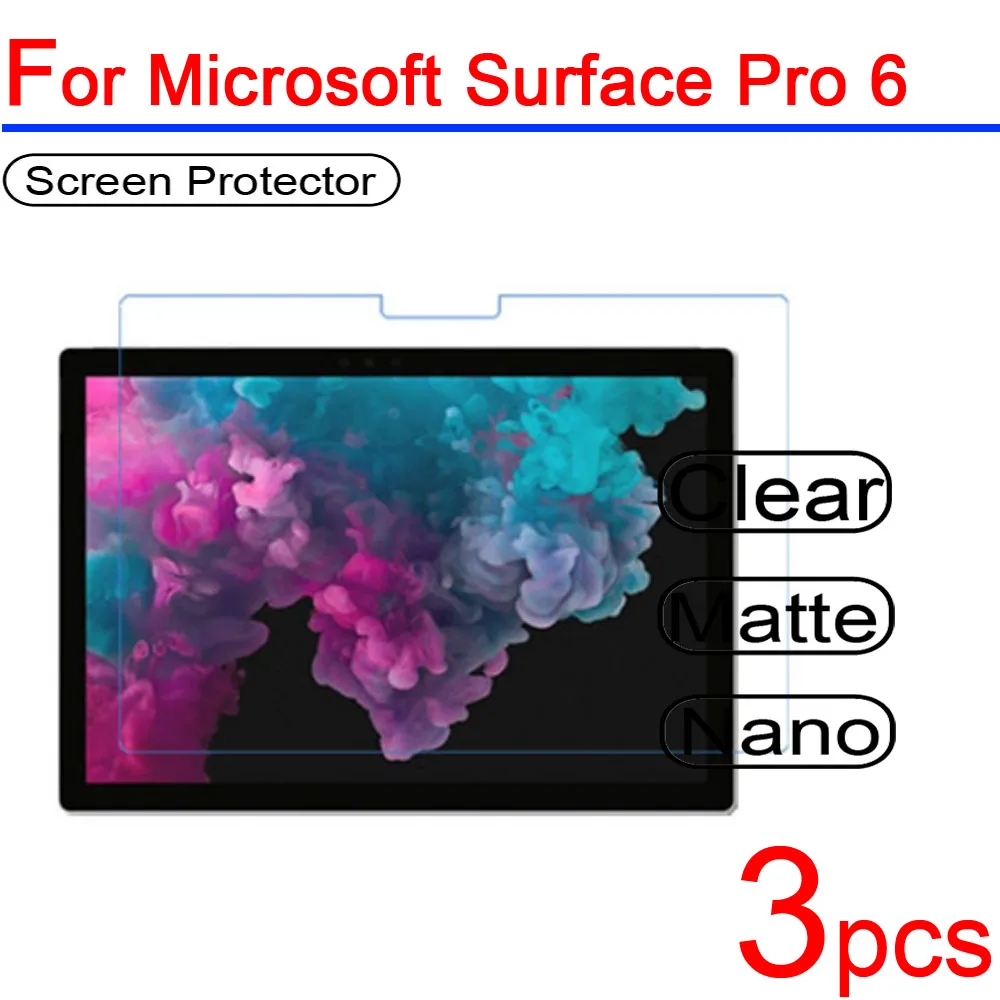 3pcs Ultra Clear Soft LCD Screen Protectors film Guard Cover for Microsoft Surface Pro 6 7 4 12.3" Tablet Laptop Protective Film
