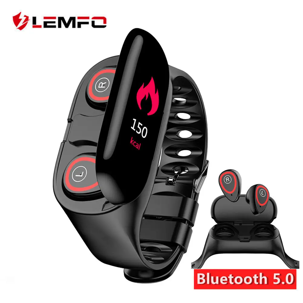 Смарт-часы LEMFO M1 для мужчин и женщин с Bluetooth наушники монитором артериального