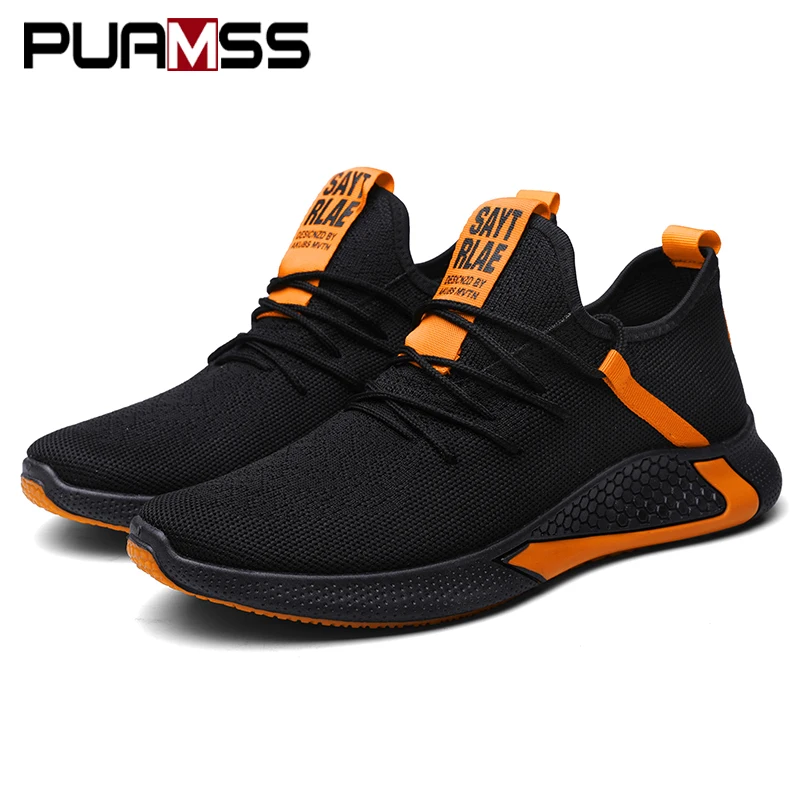 Новая Мужская обувь дышащие мужские кроссовки 9908 zapatillas hombre Flyknit Высококачественная Мужская повседневная обувь - Цвет: Orange