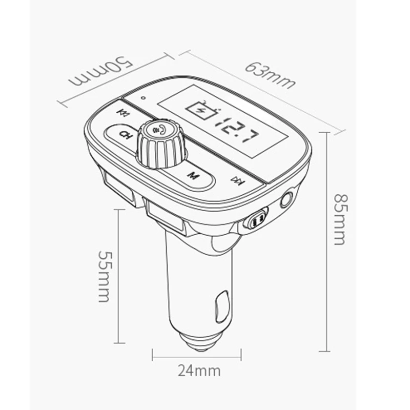 Fm-передатчик Автомобильный MP3-плеер Многофункциональный Bluetooth 4,2 Usb Автомобильный дисплей вызов цветной экран лирика Громкая связь 3.4A быстрая
