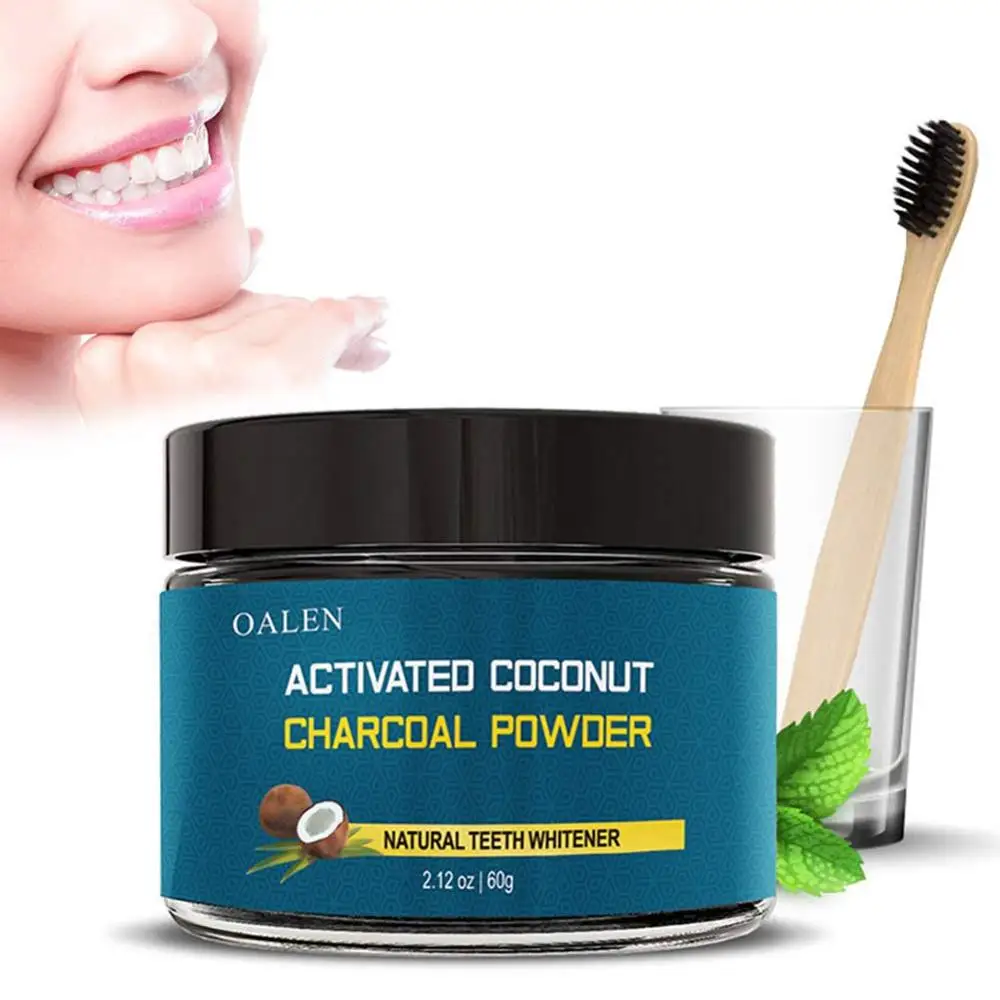 60g activated charcoal powder dental teeth whitening adults oral