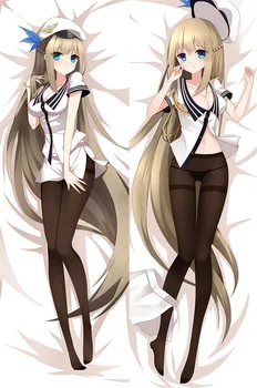 

Anime Warship Girls R Body Pillow Cover Case Double-side Printed Sexy Girls Pillowcase Peach Skin 2 Way Throw Pillow case