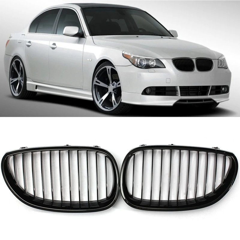 Передний капот почек решетка для 2003-2010 E60 E61 525I 525Xi 528I 528Xi 530I 530Xi 535I 550I 535Xi 545I(ярко-черный, почек гриль