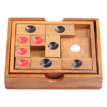 

Chinese Sliding-Puzzle Kids Classical Wooden Toy Slide Escape Puzzle Hot Brain Teaser Educational Intelligence Development Toy