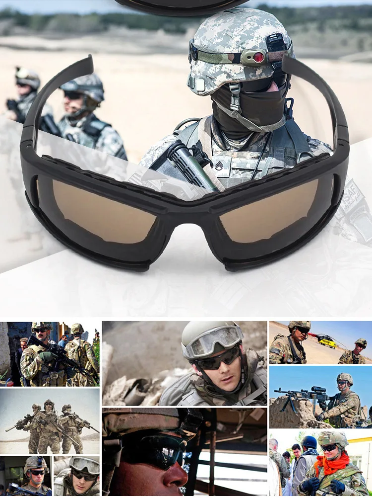 Factory Direct Selling Wholesale Polarized Light Set Military Version of America X7 Eye-protection Goggles Tactical Sunglasses S