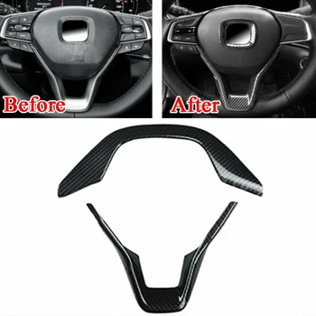 

2PC Steering Wheel Trim Stickers Carbon Fiber Styles Suitable For Honda Accord 2018 2019 Interior Mouldings